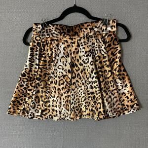 Urban Coco Cheeta Print Velvet Stretchy Sz Medium Skater Skirt Mob Wife M